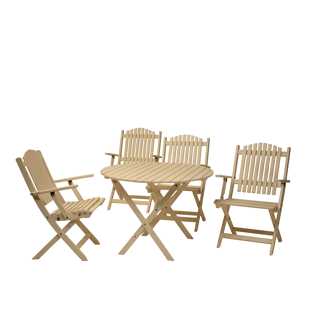 Slite trädgårdsgrupp karmstolar med runt bord