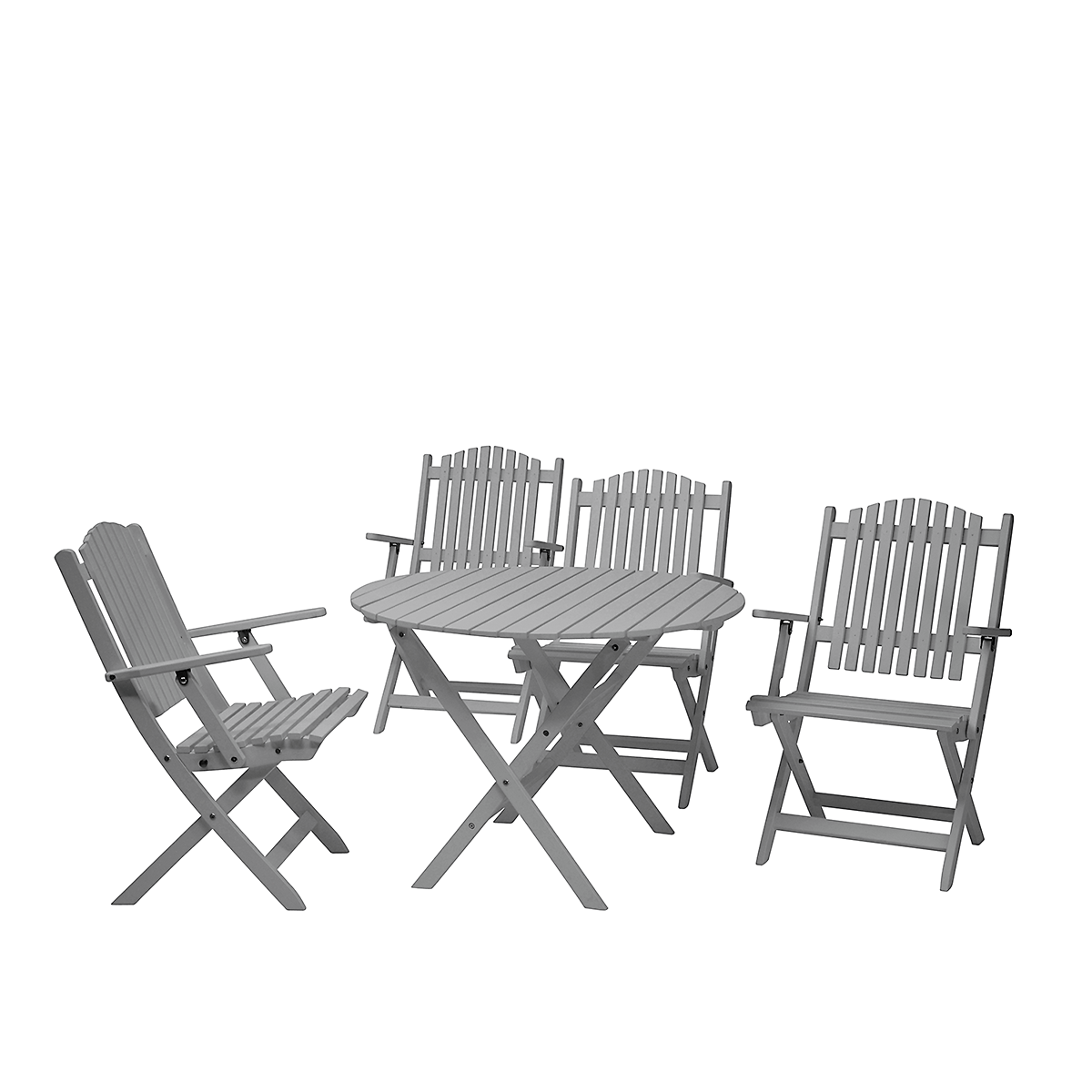 Slite trädgårdsgrupp karmstolar med runt bord