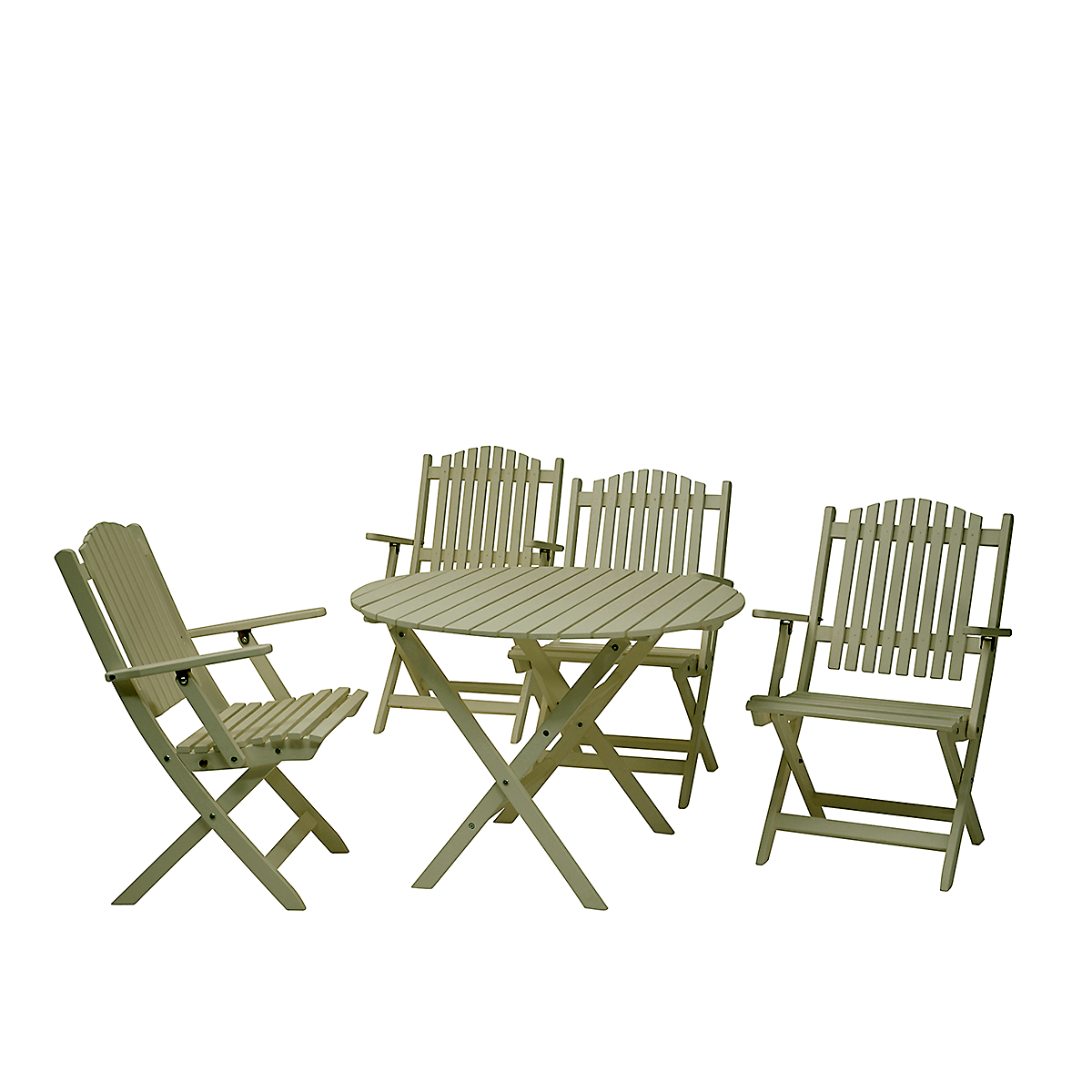 Slite trädgårdsgrupp karmstolar med runt bord